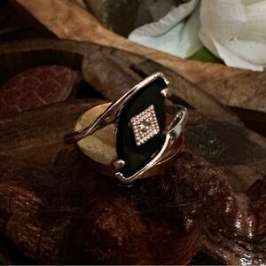 Sterling and onyx ring